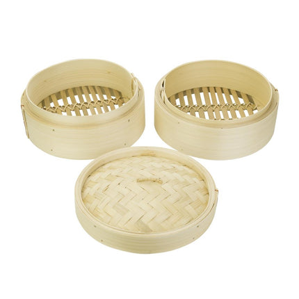 Bamboo Steamer Set 20.3cm with Two Bases and Lid | Vogue 3
