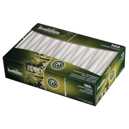 White Gothic Dinner Candles 25cm | Bolsius