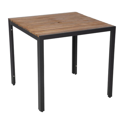 Industrial Steel and Acacia Wood Square Table 80cm | Bolero