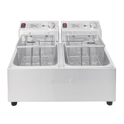 Twin Tank Countertop Fryer 2x5L with Timers | Buffalo | 2x2.8kW 8
