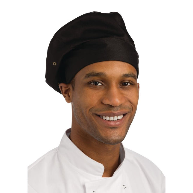 Chef Works Adjustable Black Chef Hat Polyester/Cotton