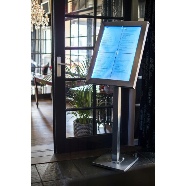Colored LED Stainless Steel Information Display 4xA4 (Excl. Pole and Base) | Securit 2
