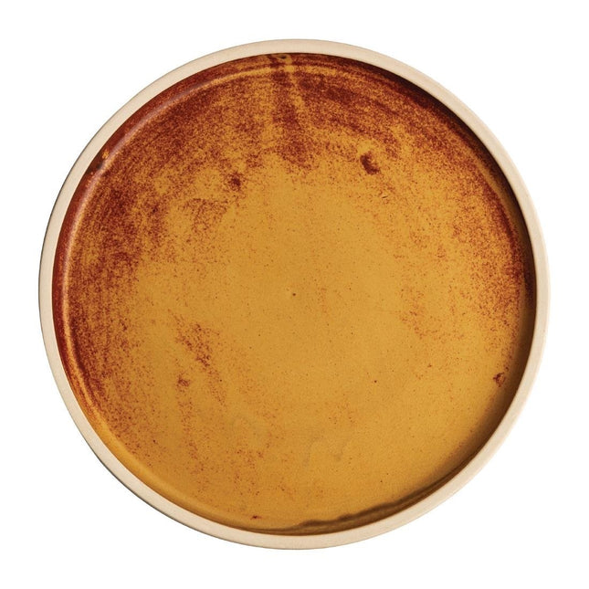Flat Round Canvas Plates Rust Orange 25cm | Olympia
