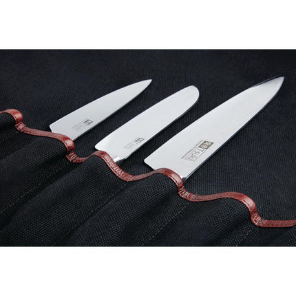 Black Canvas Knife Roll for 17 Knives | Boldric 3
