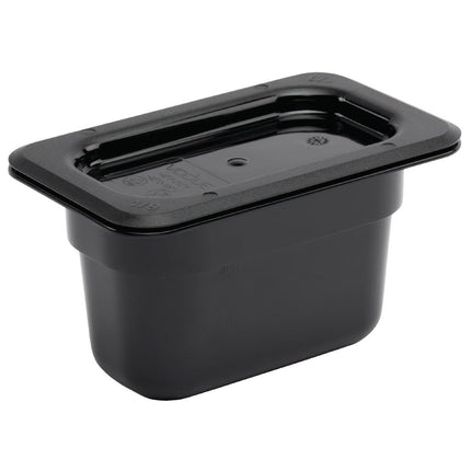 Polycarbonate Black Container GN 1/9 100mm | Vogue | 176x108mm 2