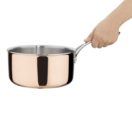 Tri-Wall Copper Induction Saucepan 200x100mm | Vogue 2