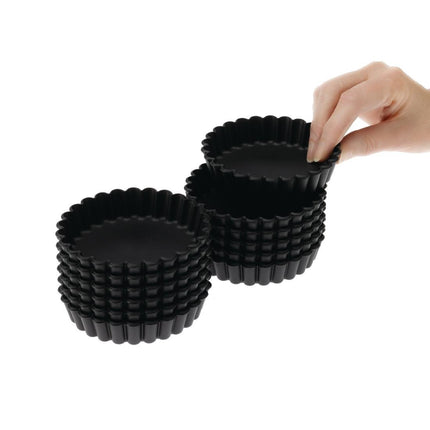 Exoglass Ribbed Baking Molds 10cm | Matfer Bourgeat | 12 Pieces 2