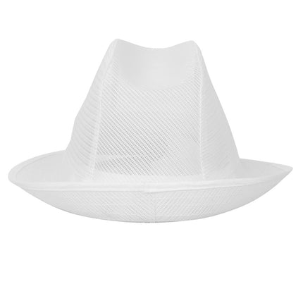 Trilby Hat with Hair Net White M | Lightweight Polyester 4