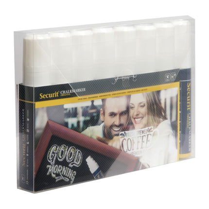 White Erasable Chalk Markers 15mm Tip | Securit (8 pcs) 2
