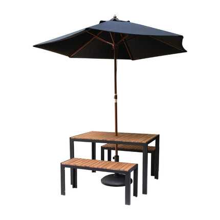 Industrial Steel and Acacia Wood Benches 100cm | Bolero | 2 Pieces 9