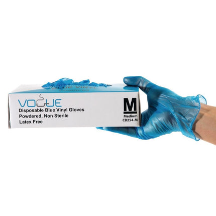 Powdered Vinyl Gloves with Free Dispenser Holder | Large Size 4