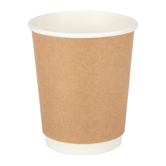 Recyclable Double Wall Kraft Coffee Cups 225ml | Fiesta | 25 Pieces