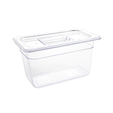 Polycarbonate Gastronorm Container Transparent 150mm | Vogue | GN 1/4 2