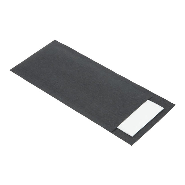 Cutlery Pouch with White Napkin | Europochette Black 2