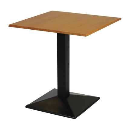 Turin Square Pedestal Table 700x700mm Soft Oak with Metal Frame