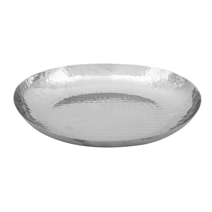 Hammered Oval Serving Tray | Olympia | 280x230mm Stainless Steel