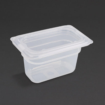 Vogue Polypropylene GN 1/9 Container with Lid | 10cm Depth | 176x108mm