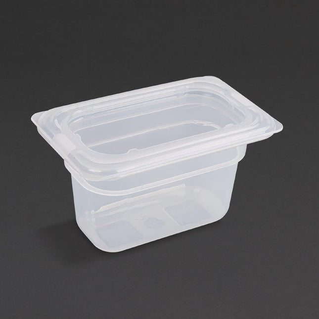 Vogue Polypropylene GN 1/9 Container with Lid | 10cm Depth | 176x108mm