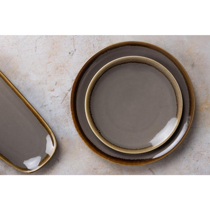Round Coupe Plates Grey 23cm | Olympia Kiln Collection 5
