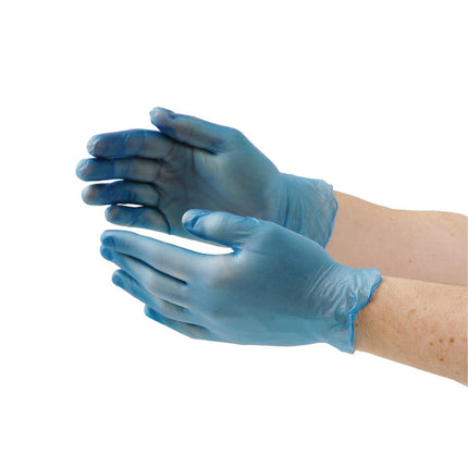 Powder-Free Blue Vinyl Gloves S | Hygiplas