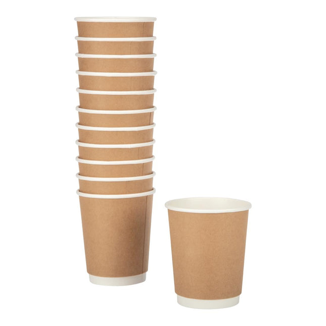 Recyclable Double Wall Kraft Coffee Cups 225ml | Fiesta | 25 Pieces 2