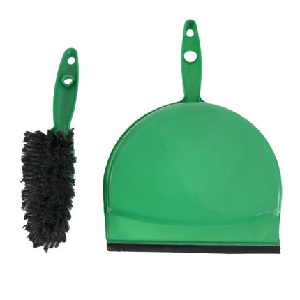 Soft Hand Broom and Dustpan Set with Rubber Edge | Jantex | Green | 22cm Wide 4