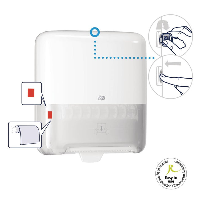 White Hand Towel Roll Dispenser | Tork Matic 2