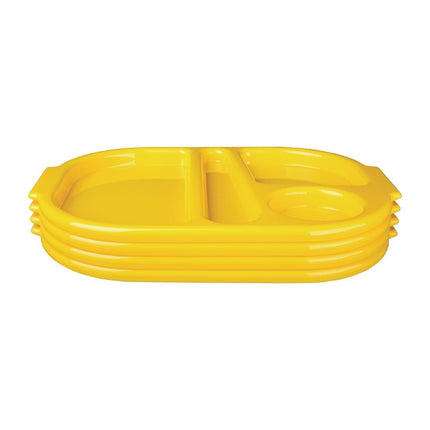 Polycarbonate Small Compartment Tray Yellow 32.2cm | Olympia Kristallon 3