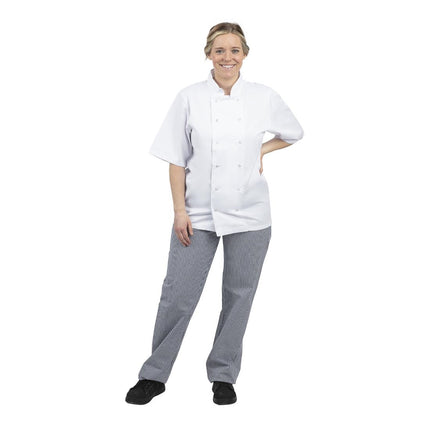 Vegas Blue-White Checked Chef Pants M | Whites 8