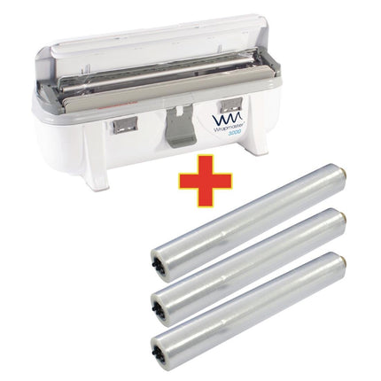 Wrapmaster 3000 Dispenser with 3 Rolls of 300m Cling Film