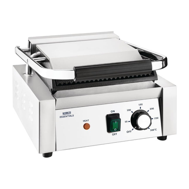 Contact Grill Grooved/Smooth Plates 36 x 31cm 1800W | Nisbets Essentials