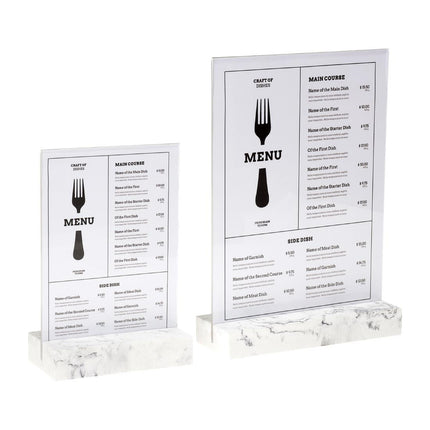 A5 Portrait Board Holder with Polystone Base White | Europel 4