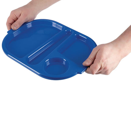 Polycarbonate Compartment Tray Small Blue 32.2cm (10 pcs) | Olympia Kristallon 6