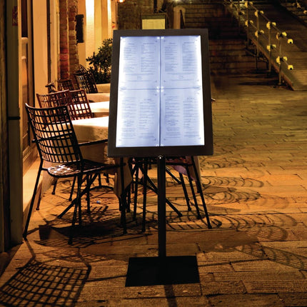 LED Info Display with Stand and Pole | Securit | Black Weatherproof Steel 4