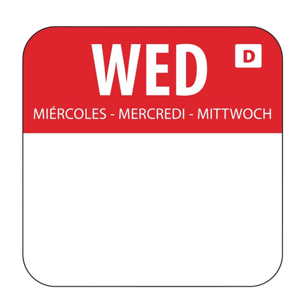 Hygiplas Dissolvable Food Safety Labels Wednesday | 2x2cm
