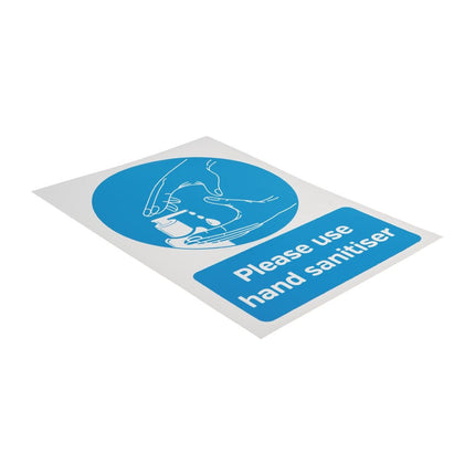 Vinyl Sticker A5 'Handreiniger gebruiken AUB' 2
