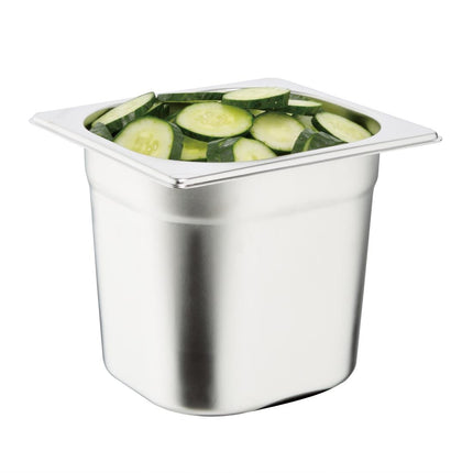 Stainless Steel 1/6 Gastronorm Pan Set with Lids (6 Pieces) | Vogue 4