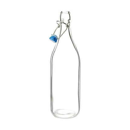 Olympia Glass Water Bottles 1L | 6 Pieces | Dishwasher Safe | Swing Top 7