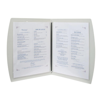 A4 Menu Holder with Stainless Steel Plate | Securit Rio | Black 3