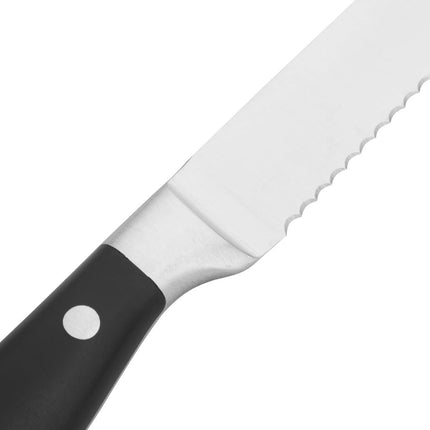Premium Stainless Steel Riveted Steak Knives with Black ABS Handles | Olympia | Set of 6 3