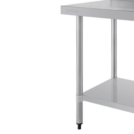 Stainless Steel Worktable with Backsplash | Vogue | 90x90x60 cm 6