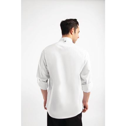 Unisex Long Sleeve Chef Jacket with Zipper White XS | Chef Works Urban Hartford 3