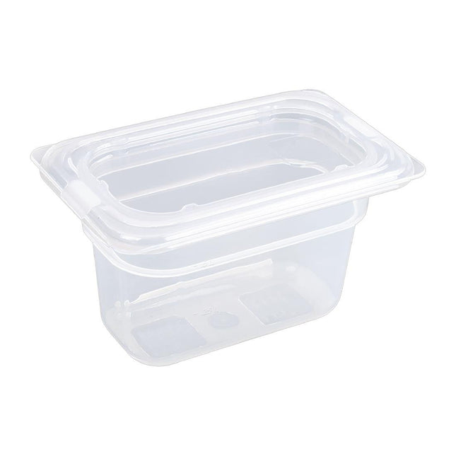 Vogue Polypropylene GN 1/9 Container with Lid | 10cm Depth | 176x108mm 2