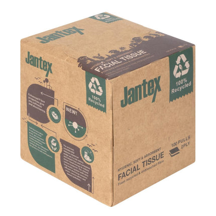 Recycled Facial Wipes Green | Jantex | 100 Sheets 4