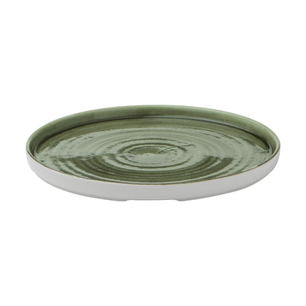Stonecast Patina Burnished Green Raised Edge Plate 259mm | Churchill 2