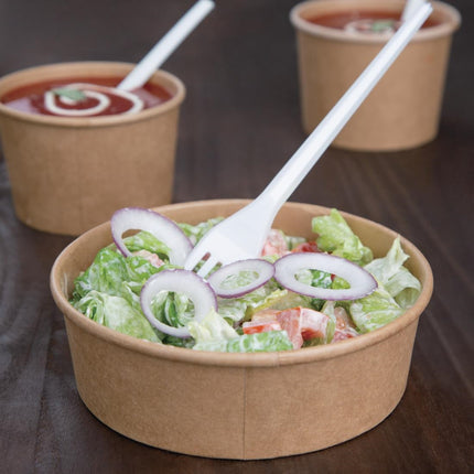 Compostable Round Kraft Salad Bowl 500ml | Fiesta 6