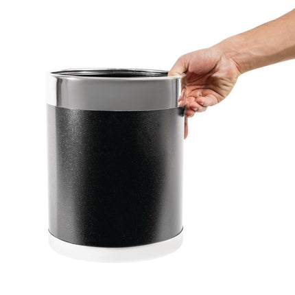 Black Waste Bin with Silver Rim 10.2L | Bolero 5