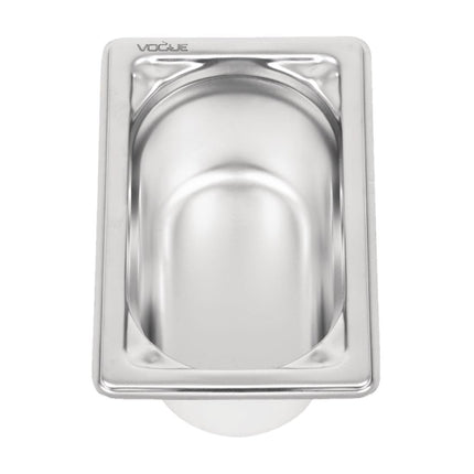 Stainless Steel GN 1/9 Container 65mm Depth | Vogue | 176x108mm 2