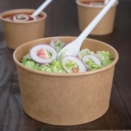 Compostable Round Kraft Salad Bowl 1L | Fiesta 6