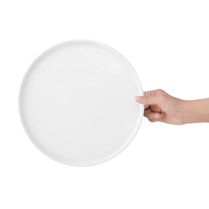 White Porcelain Flat Round Plate | Olympia | 268mm 2